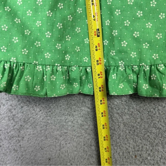 Princess Kaiulani Vintage Dress Womens Small Green Hawaiian 60's Empire Maxi Dot - Picture 10 of 11